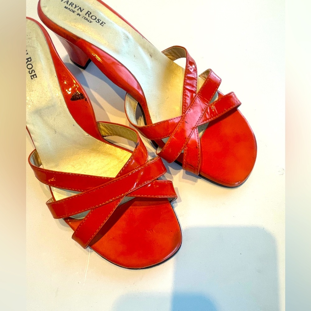 Taryn Rose Coral colored leather sandals